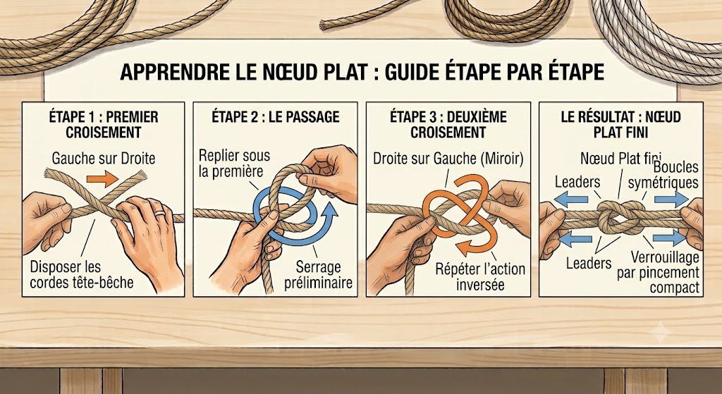 Guide pas à pas : Nœud plat