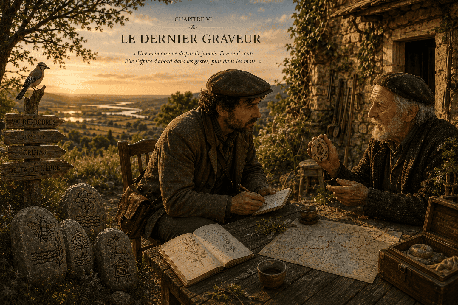Illustration intitulée « Le dernier graveur »